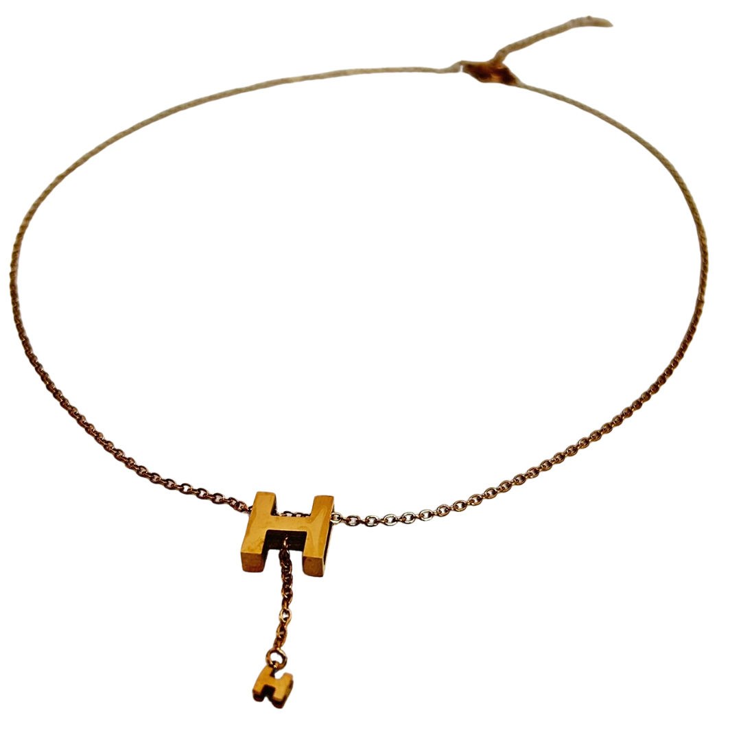 Collar Letra H Gold Rose - N042
