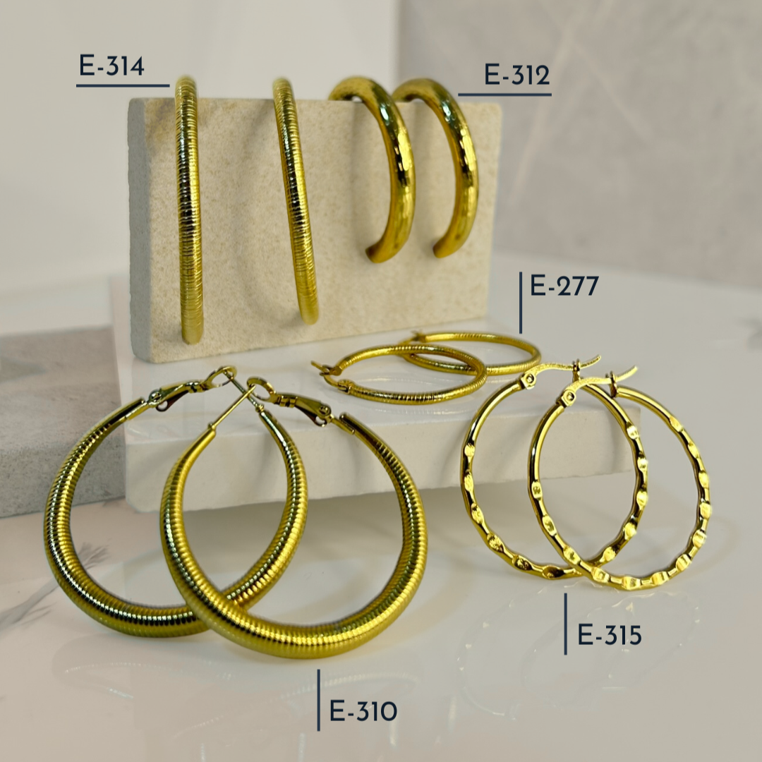 Aretes Hoops + Textura - E314