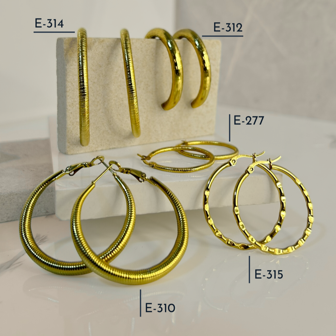 Aretes Hoops + Textura - E315