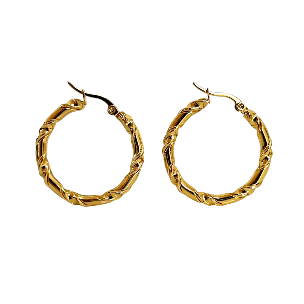 Aretes Hoops + Textura - E105