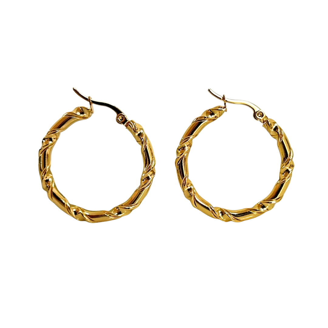 Aretes Hoops + Textura - E105