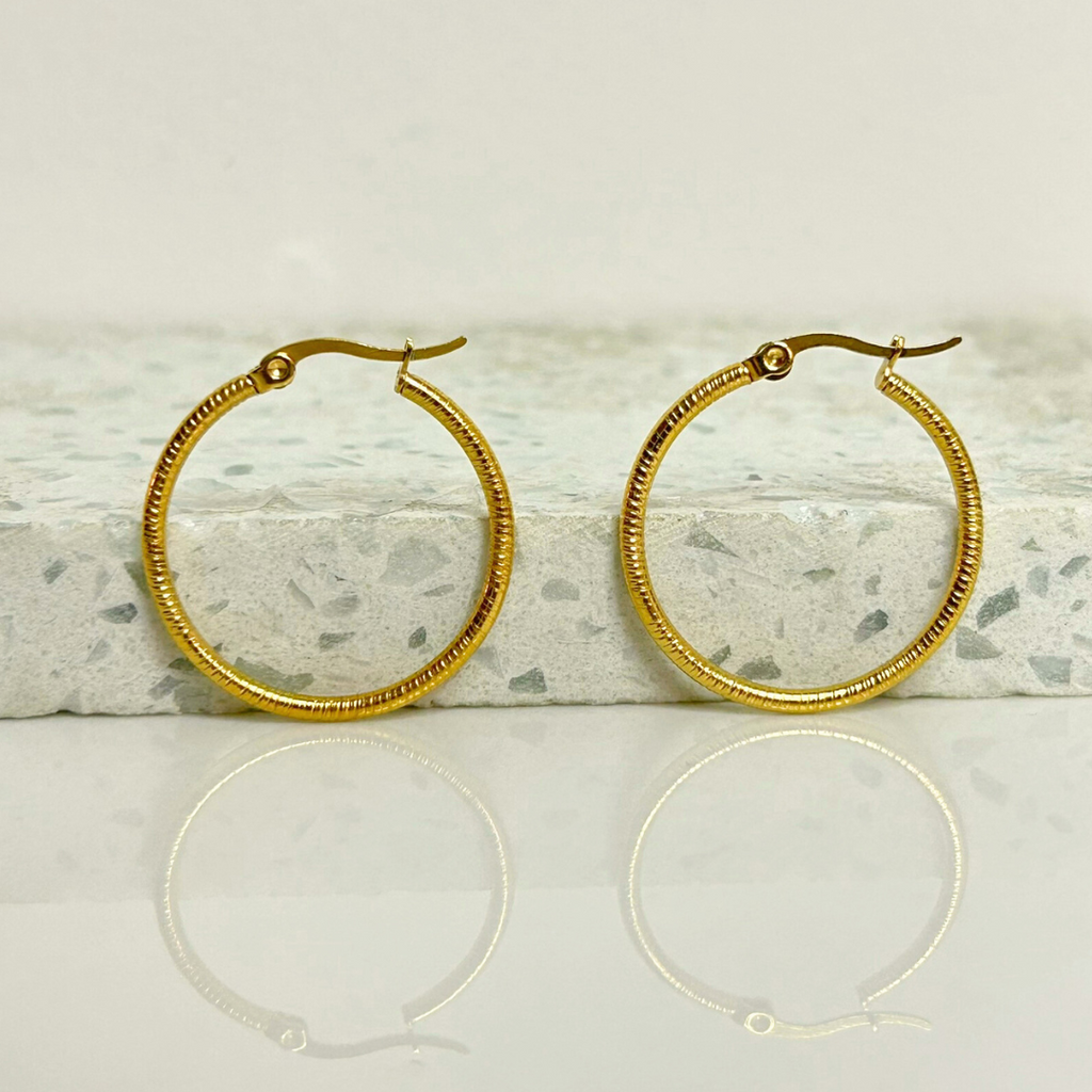 Aretes Hoops + Textura - E277