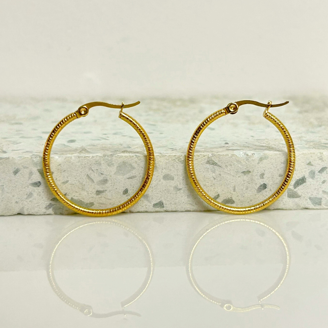 Aretes Hoops + Textura - E277