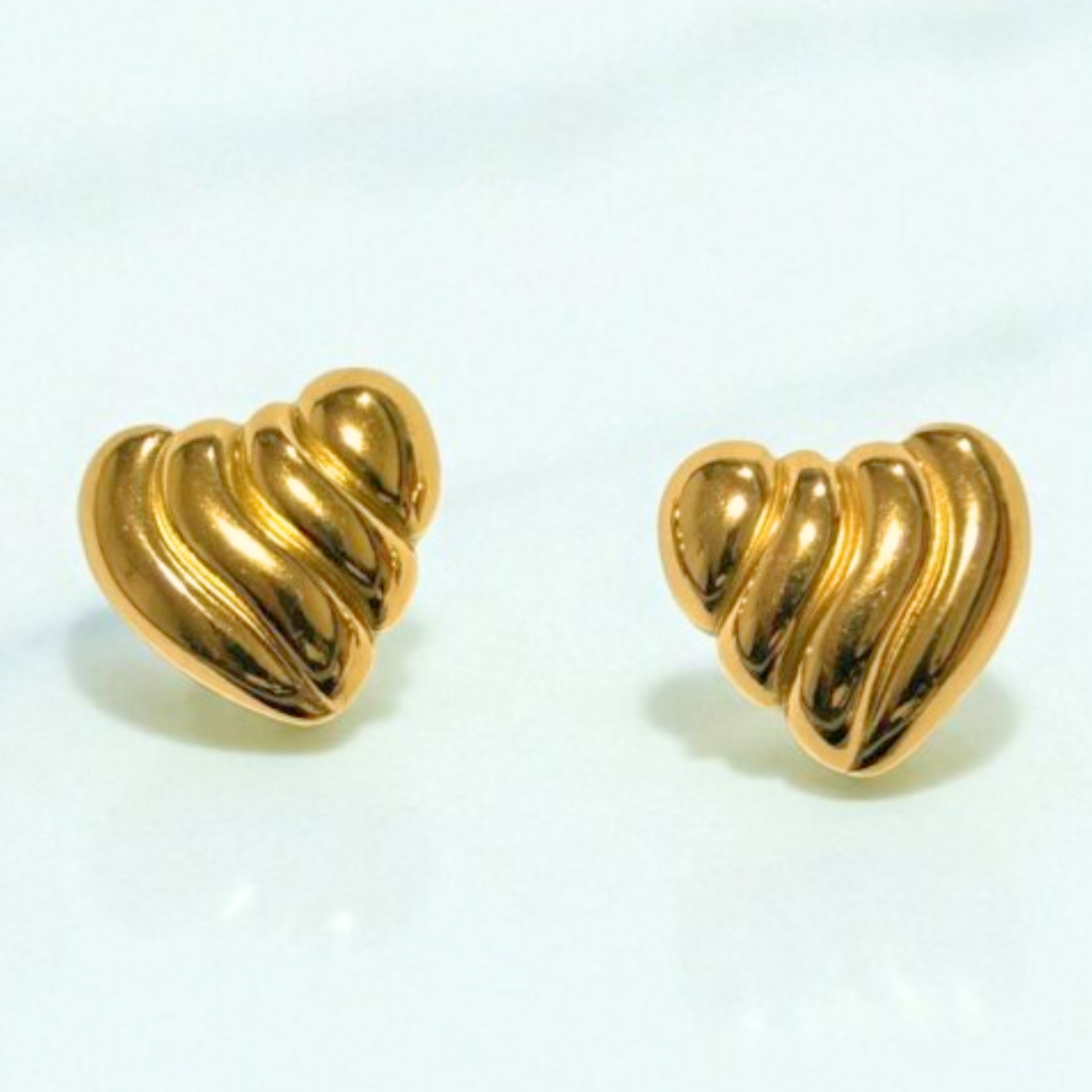 Aretes Heart + Textura - E369