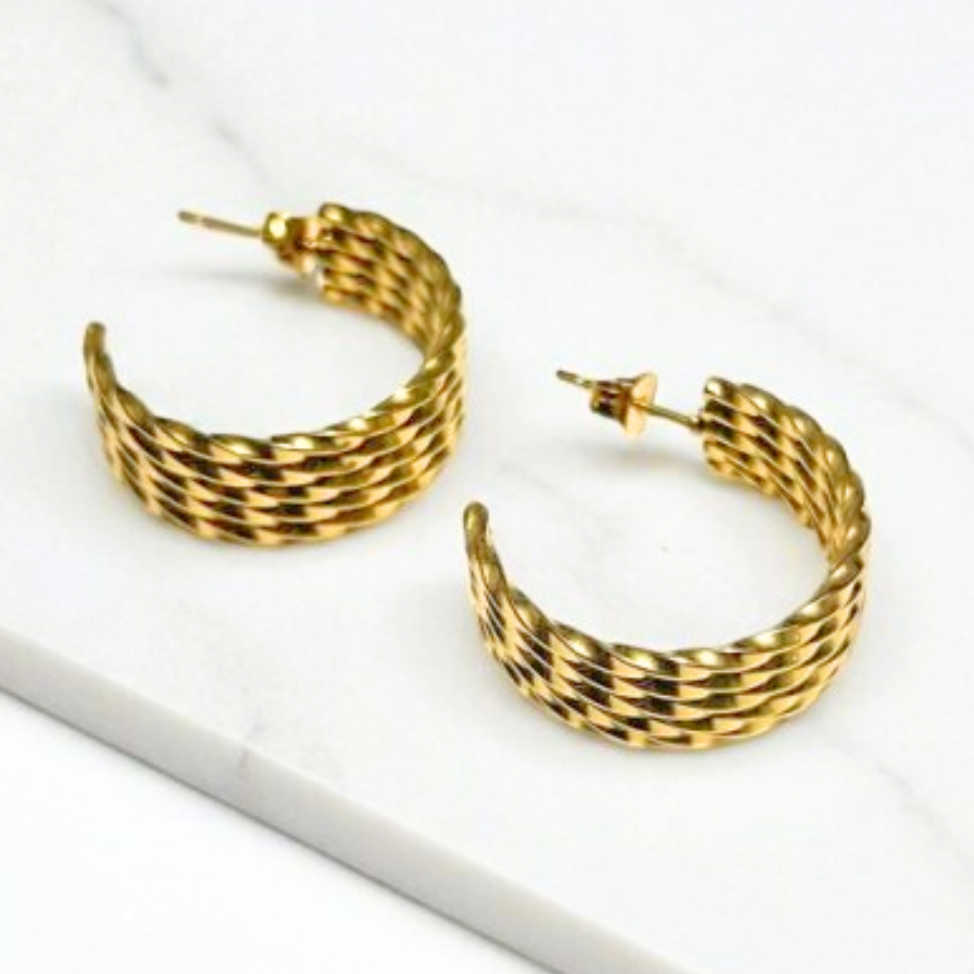 Aretes Hoops Trenzado - E423