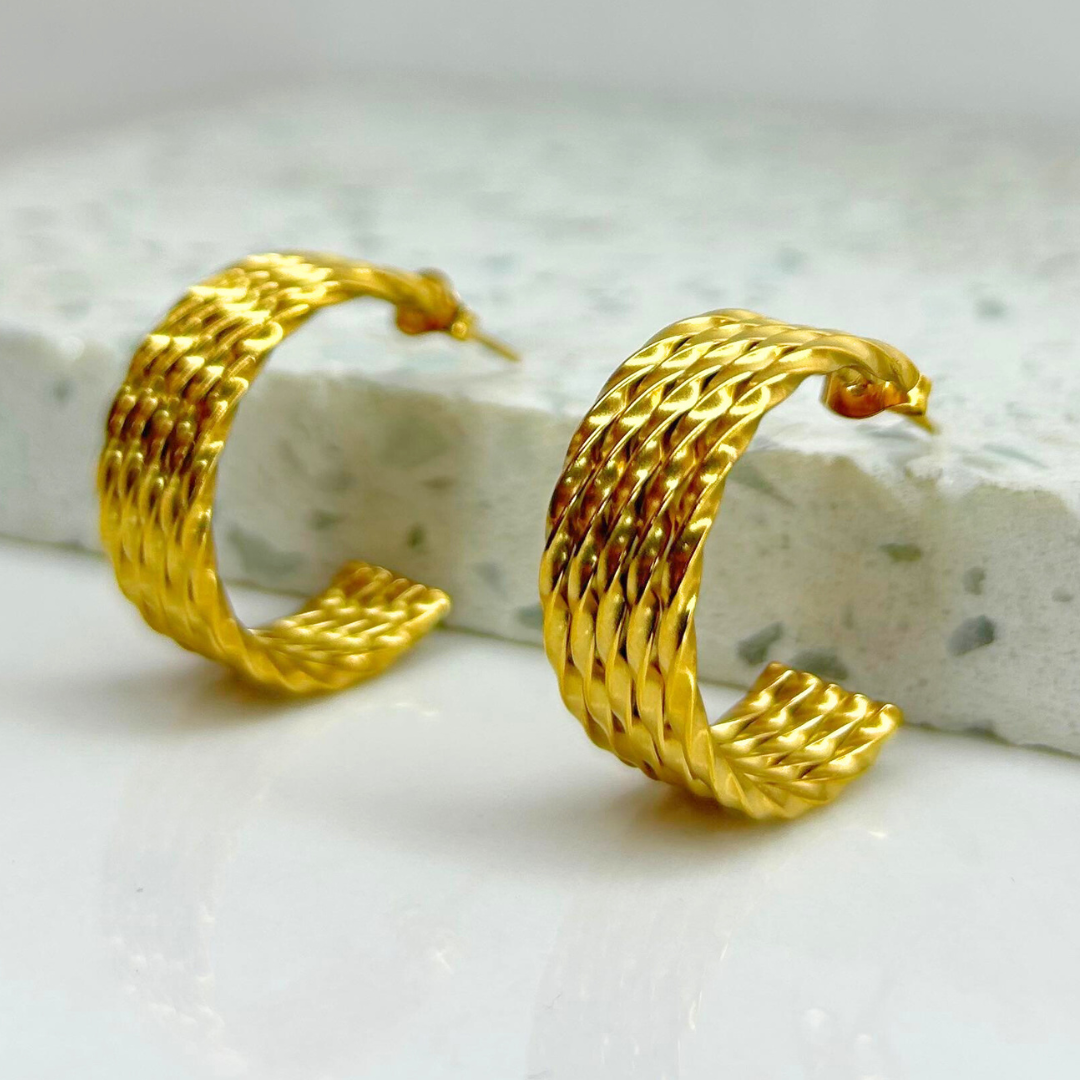 Aretes Hoops Trenzado - E423