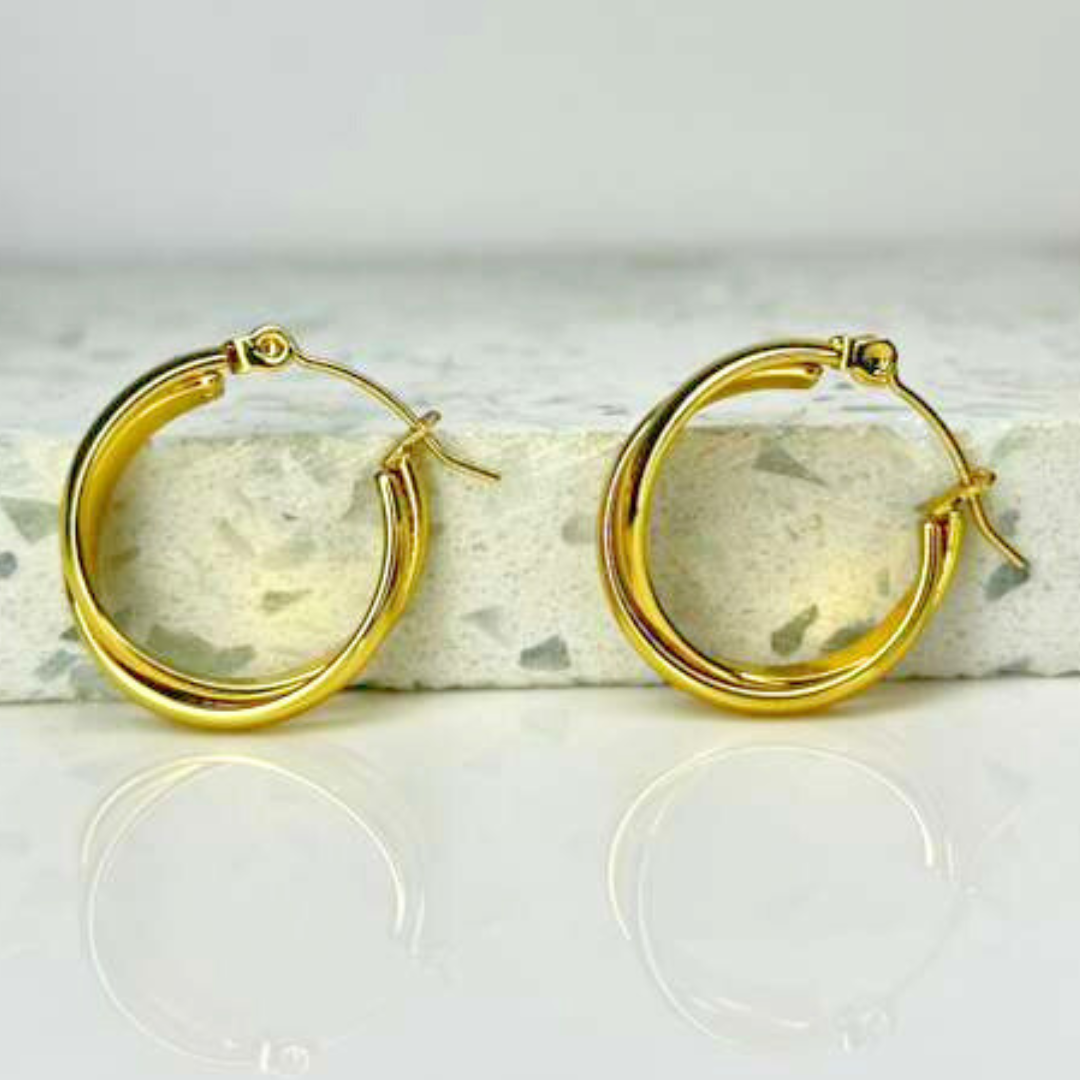 Aretes Hoops Dobles - E537