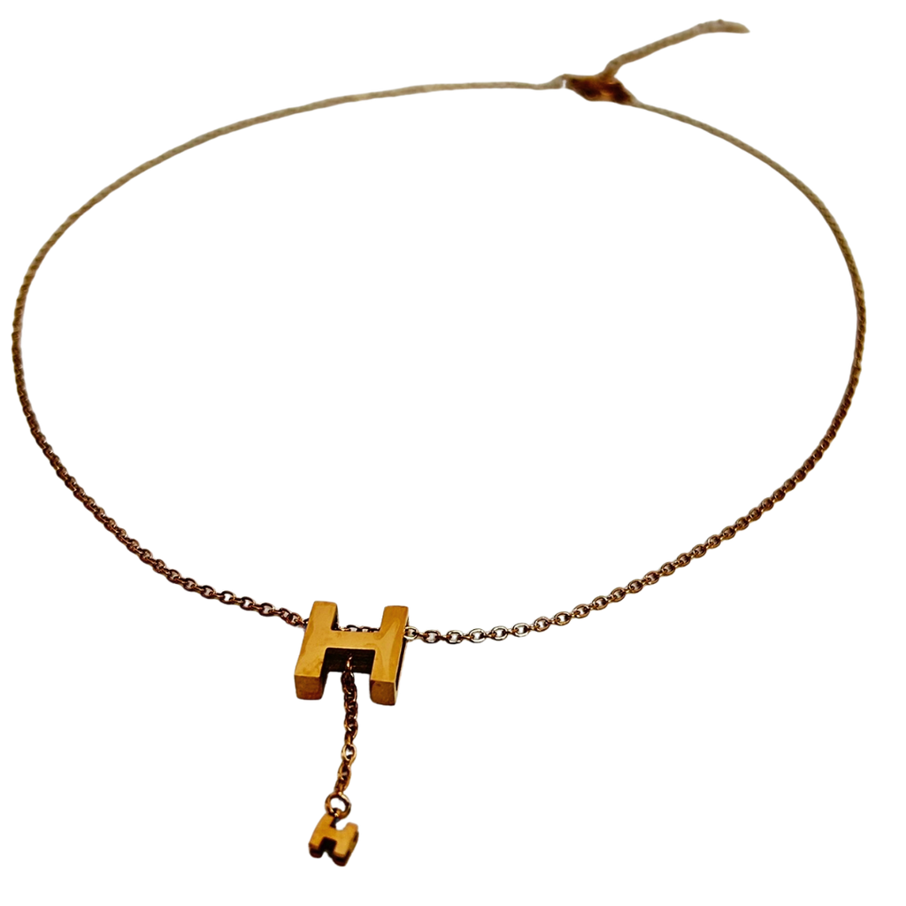Collar Letra H Gold Rose - N042