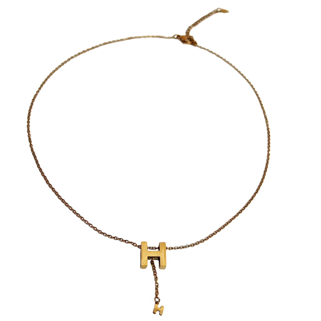 Collar Letra H Gold Rose - N042