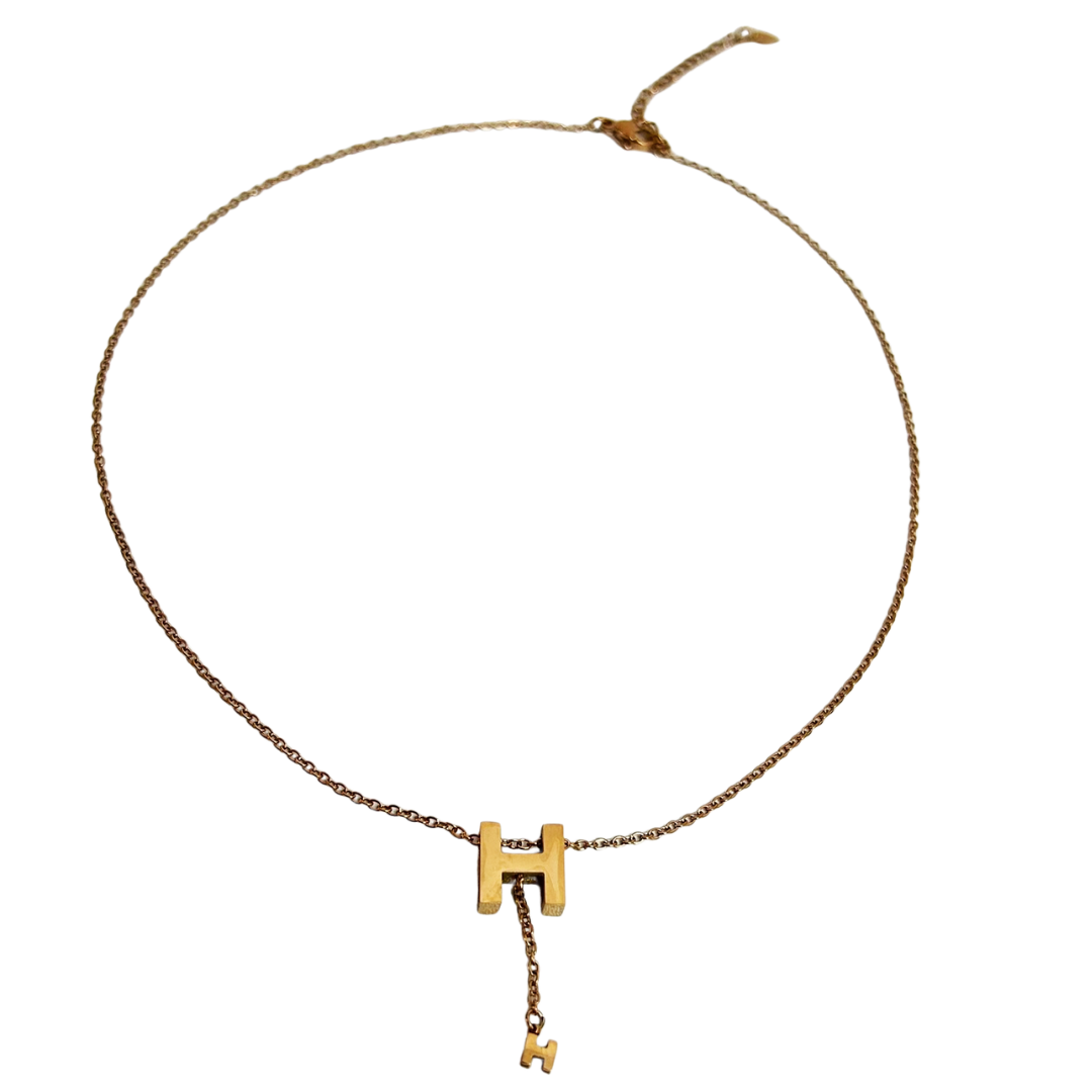 Collar Letra H Gold Rose - N042