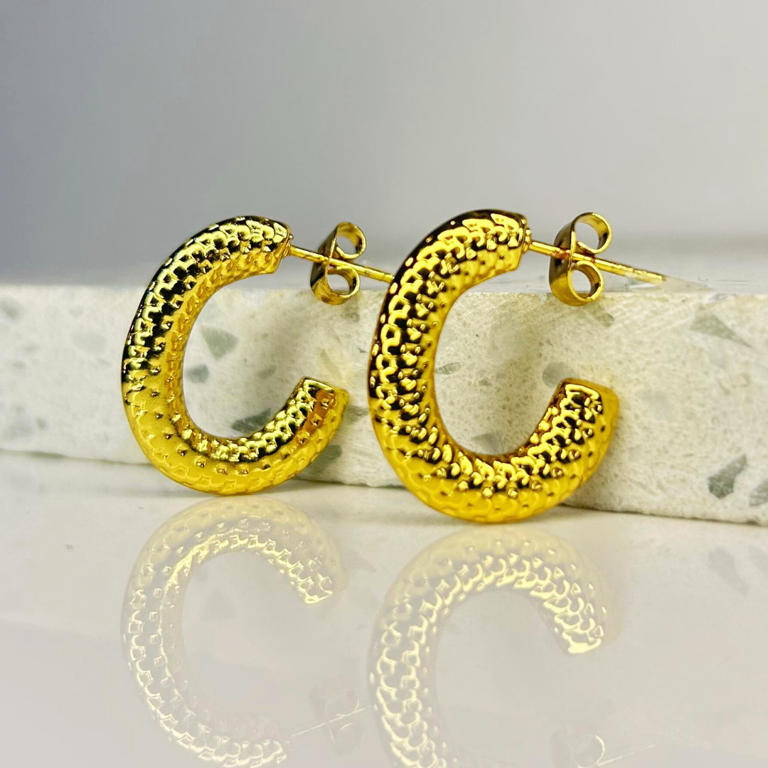 Aretes Hoops + Textura - E272