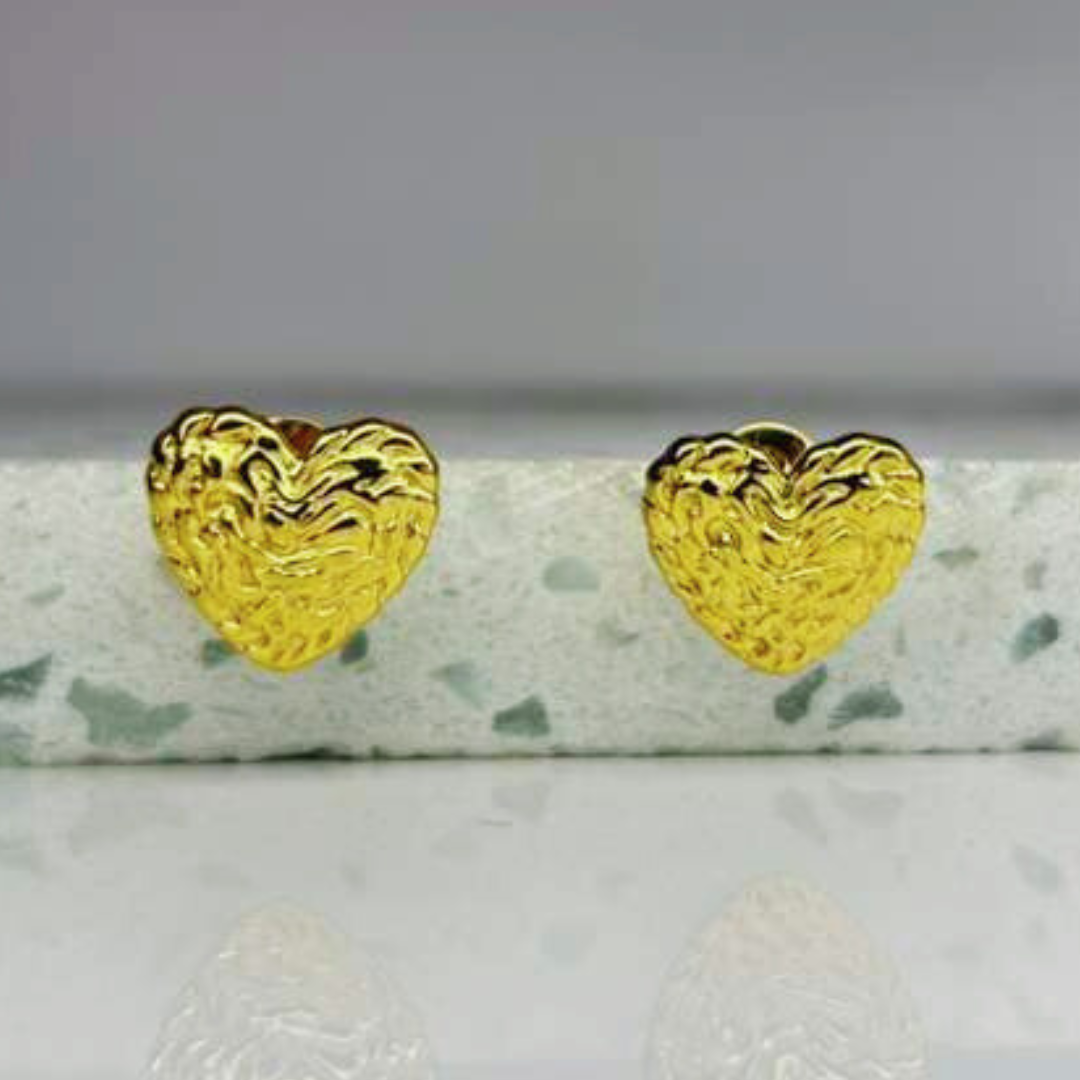 Aretes Heart + Textura - E351
