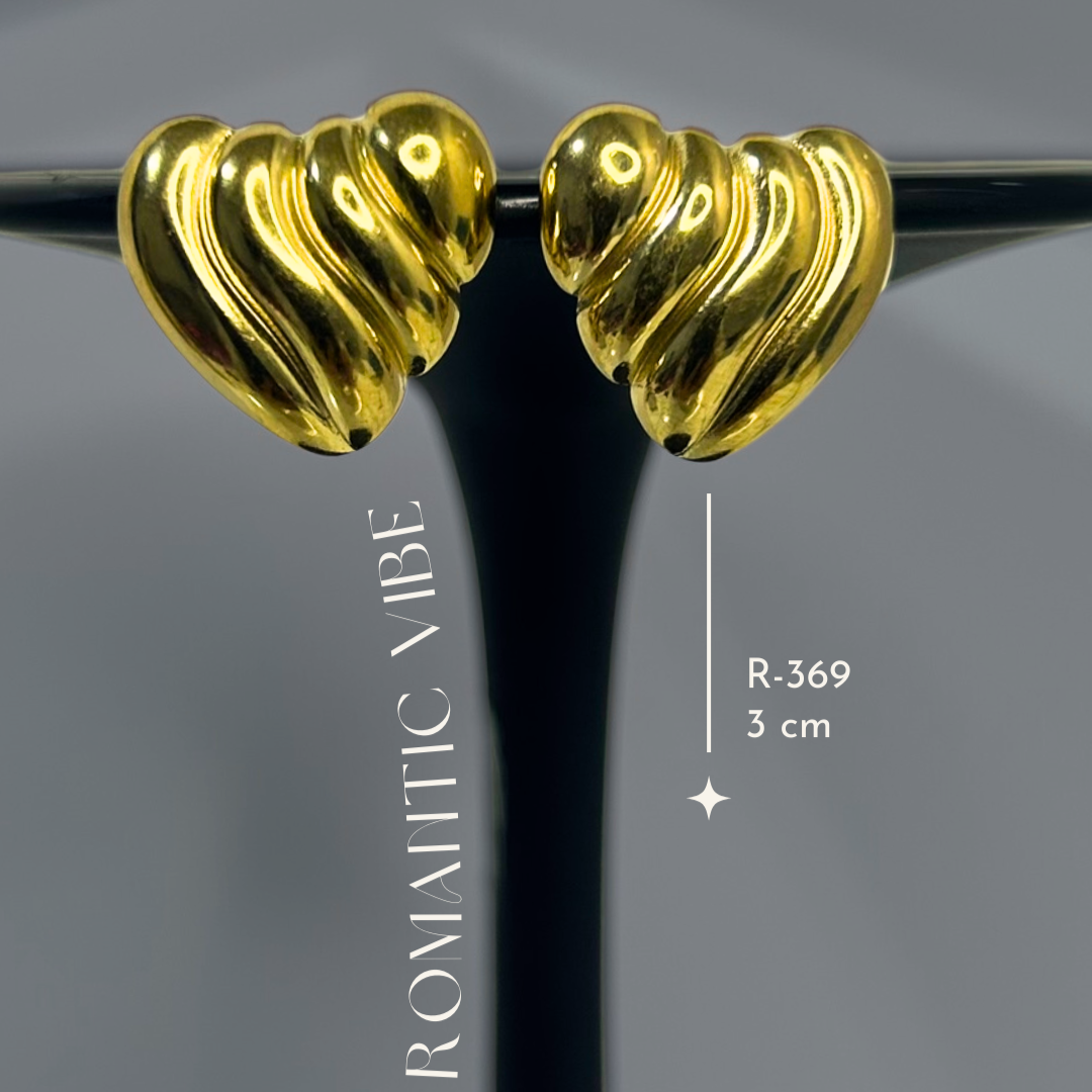 Aretes Heart + Textura - E369