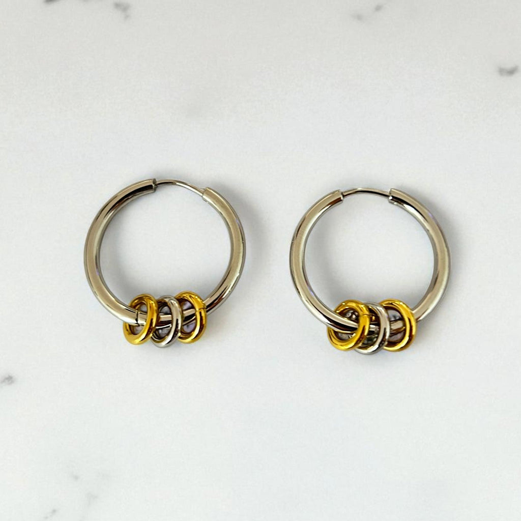 Aretes Dual Glow Hoops - E483