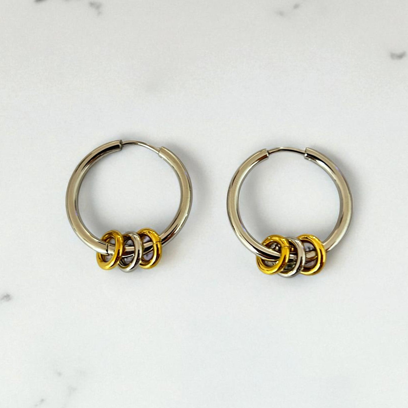 Aretes Dual Glow Hoops - E483