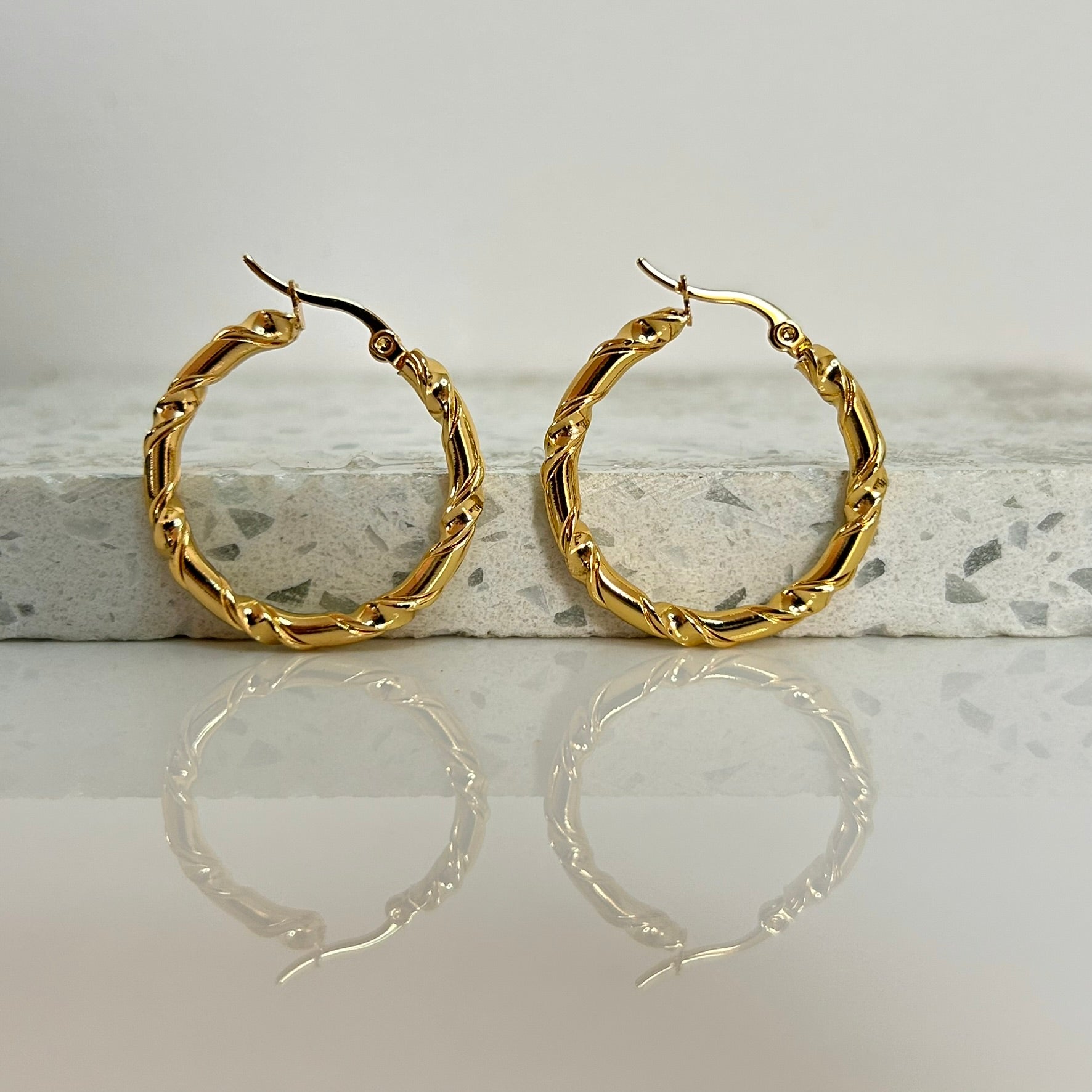 Aretes Hoops + Textura - E105