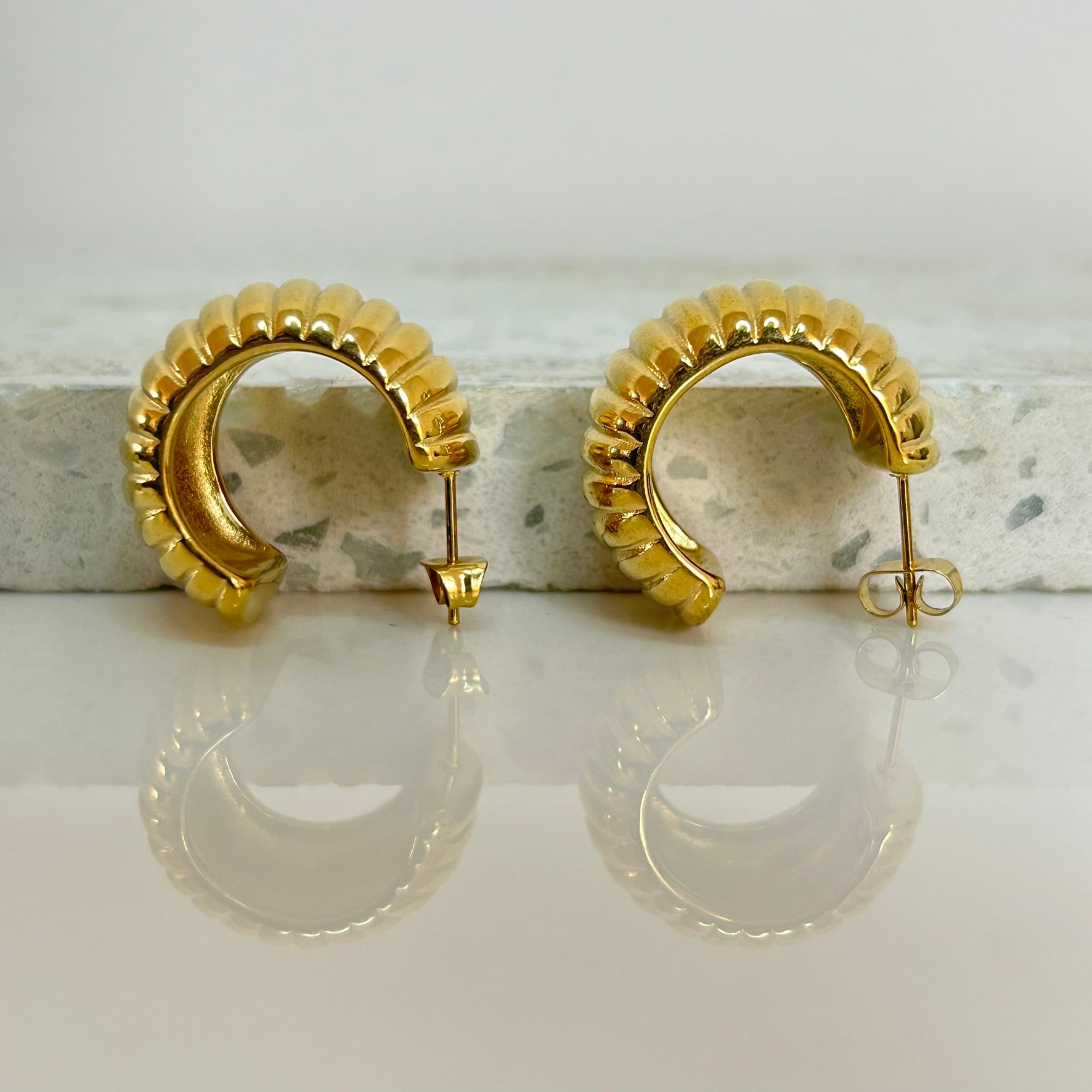 Aretes Hoops + Textura - E132