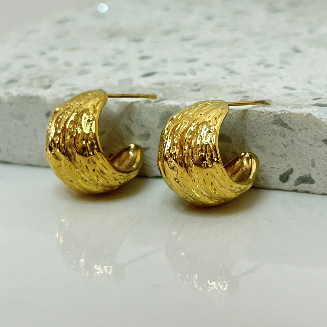 Aretes Hoops + Textura - E143