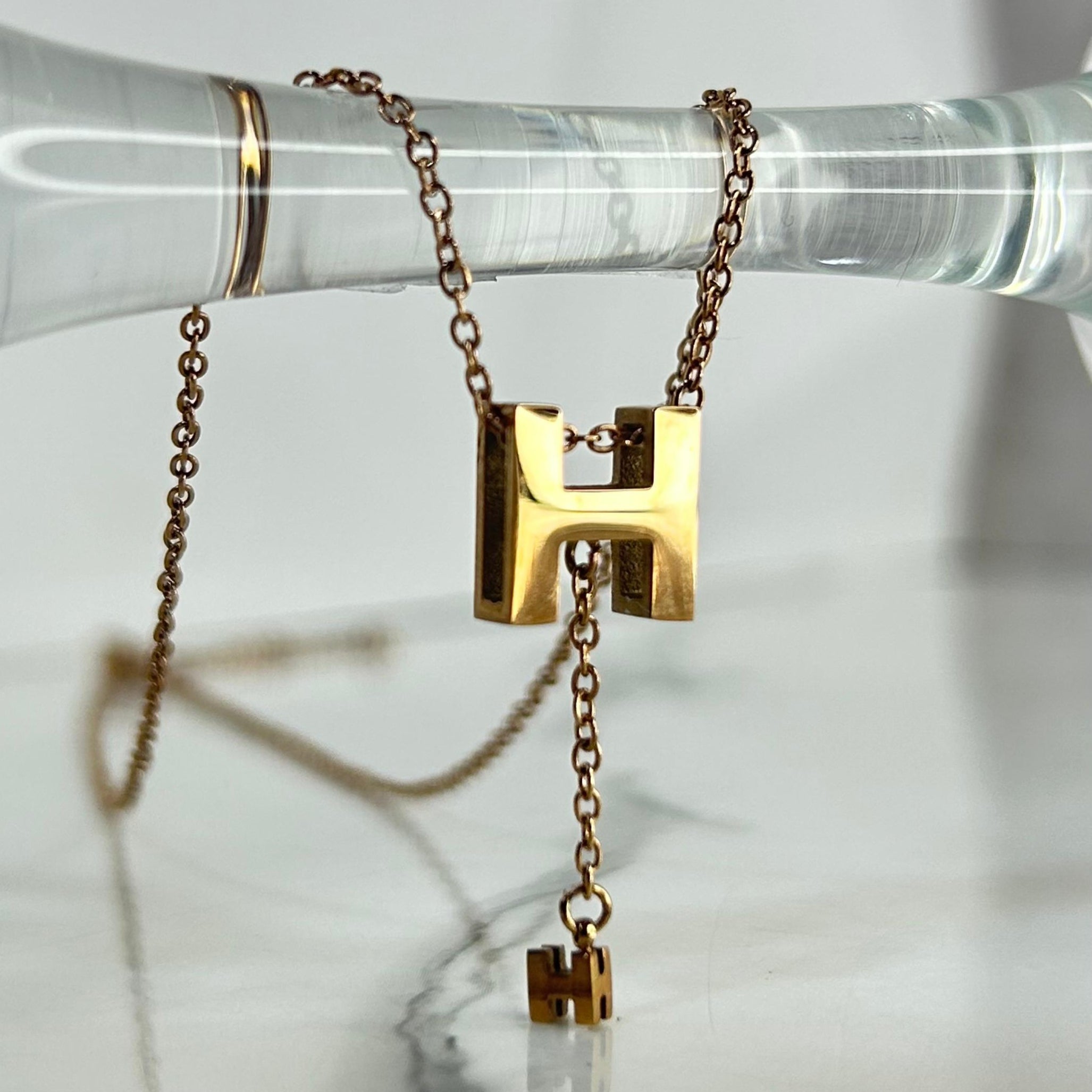 Collar Letra H Gold Rose - N042